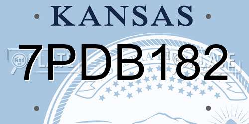 7PDB182 Kansas License Plate
