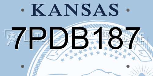 7PDB187 Kansas License Plate