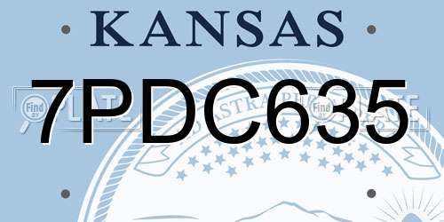 7PDC635 Kansas License Plate