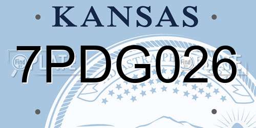 7PDG026 Kansas License Plate