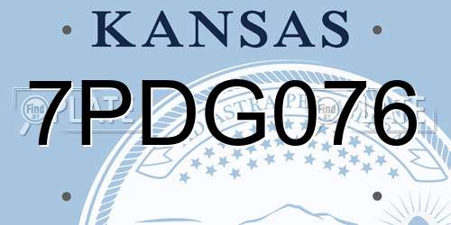 7PDG076 Kansas License Plate