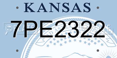 7PE2322 Kansas License Plate