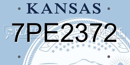 7PE2372 Kansas License Plate