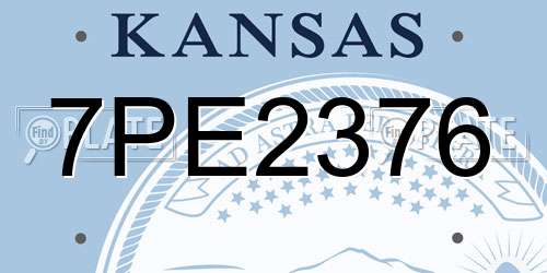 7PE2376 Kansas License Plate