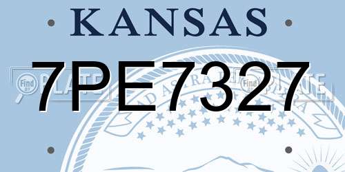 7PE7327 Kansas License Plate