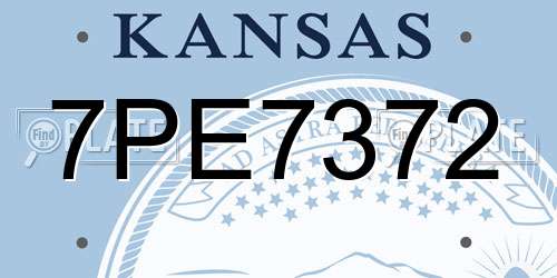7PE7372 Kansas License Plate