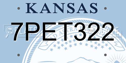 7PET322 Kansas License Plate
