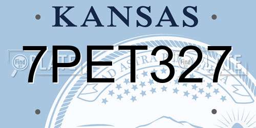 7PET327 Kansas License Plate
