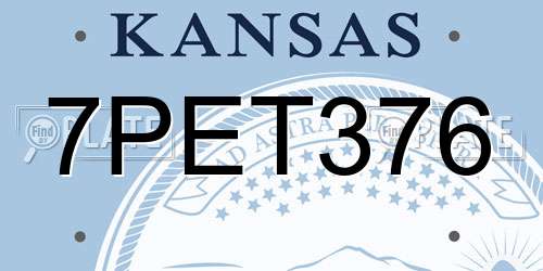7PET376 Kansas License Plate