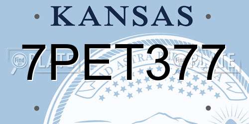 7PET377 Kansas License Plate