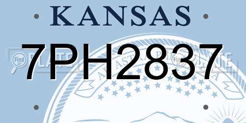 7PH2837 Kansas License Plate