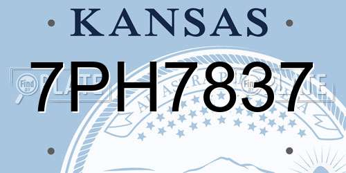 7PH7837 Kansas License Plate