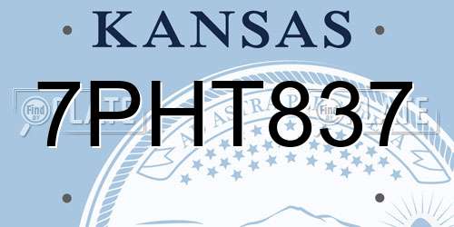 7PHT837 Kansas License Plate
