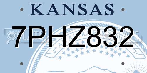 7PHZ832 Kansas License Plate