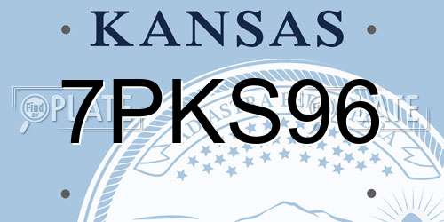 7PKS96 Kansas License Plate