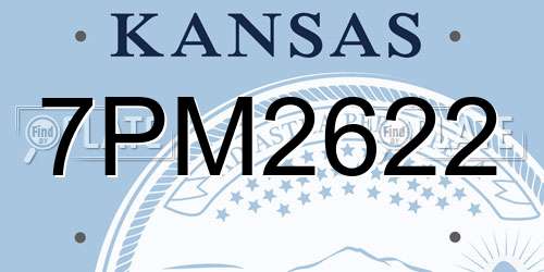 7PM2622 Kansas License Plate