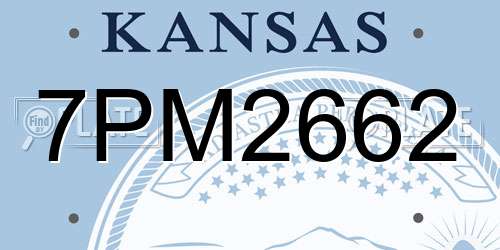 7PM2662 Kansas License Plate