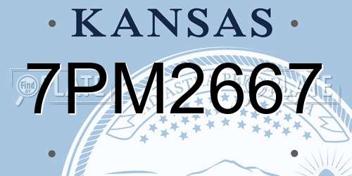 7PM2667 Kansas License Plate