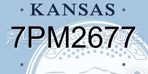 7PM2677 Kansas License Plate