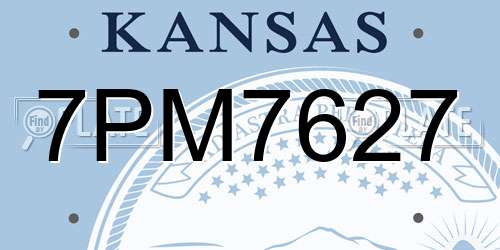 7PM7627 Kansas License Plate