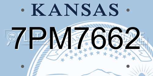7PM7662 Kansas License Plate
