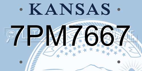 7PM7667 Kansas License Plate