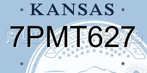 7PMT627 Kansas License Plate