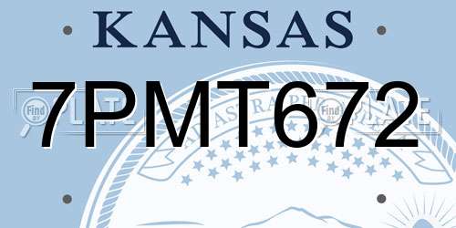 7PMT672 Kansas License Plate