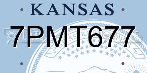 7PMT677 Kansas License Plate