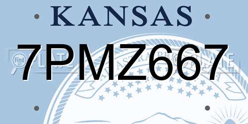 7PMZ667 Kansas License Plate