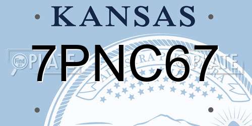 7PNC67 Kansas License Plate