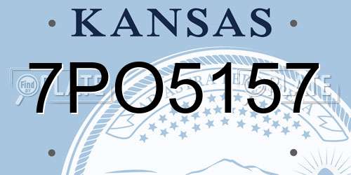 7PO5157 Kansas License Plate