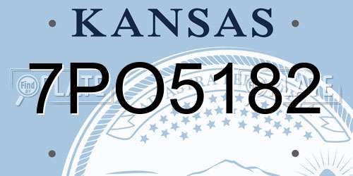 7PO5182 Kansas License Plate