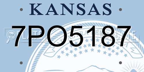 7PO5187 Kansas License Plate