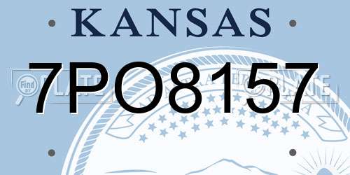7PO8157 Kansas License Plate