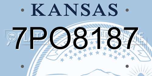 7PO8187 Kansas License Plate