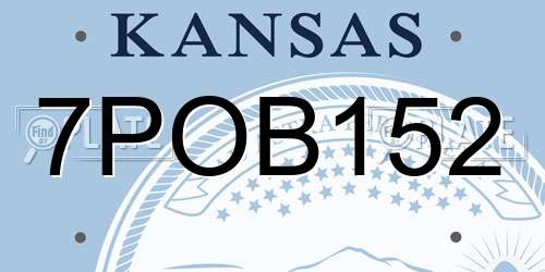 7POB152 Kansas License Plate