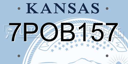 7POB157 Kansas License Plate