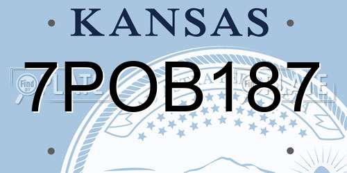 7POB187 Kansas License Plate
