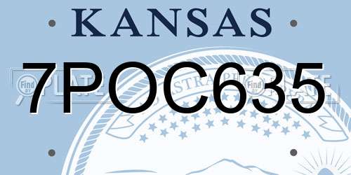 7POC635 Kansas License Plate