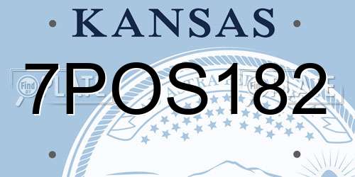 7POS182 Kansas License Plate