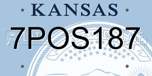 7POS187 Kansas License Plate