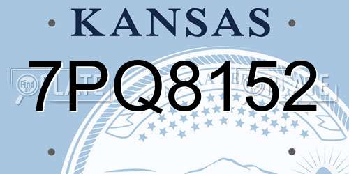 7PQ8152 Kansas License Plate