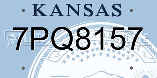 7PQ8157 Kansas License Plate