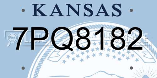 7PQ8182 Kansas License Plate