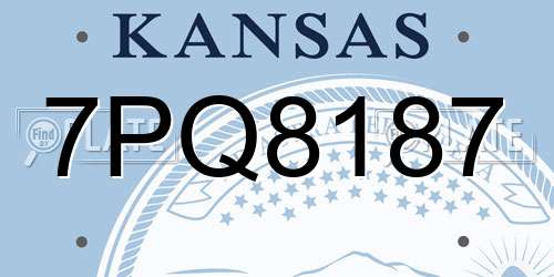 7PQ8187 Kansas License Plate