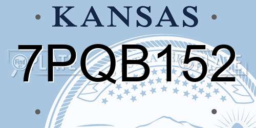 7PQB152 Kansas License Plate