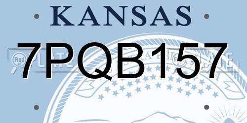 7PQB157 Kansas License Plate