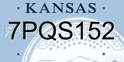 7PQS152 Kansas License Plate