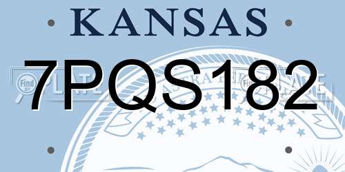 7PQS182 Kansas License Plate